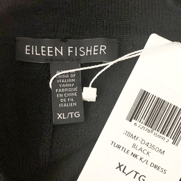 NWT EILEEN FISHER Merino Wool Black Turtleneck K/L - Picture 8 of 8